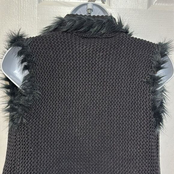 NWOT Lilly Pulitzer Womens Trinette Black Open Front Faux Fur Trim Collar XXS - Picture 5 of 10